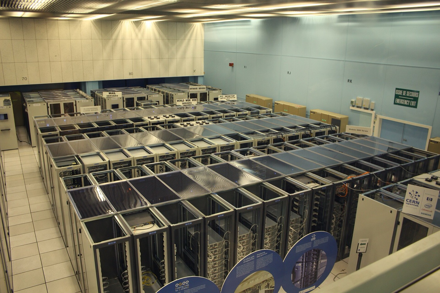 Server racks in a data centre