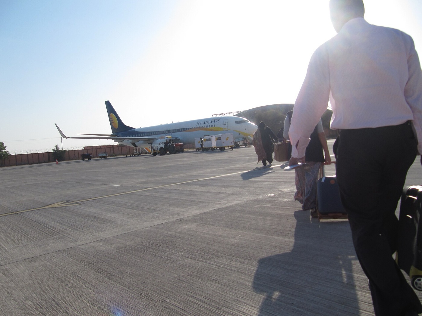 Passengers boarding a flight at Jodhpur Airport, where the Modified UDAN scheme was launched