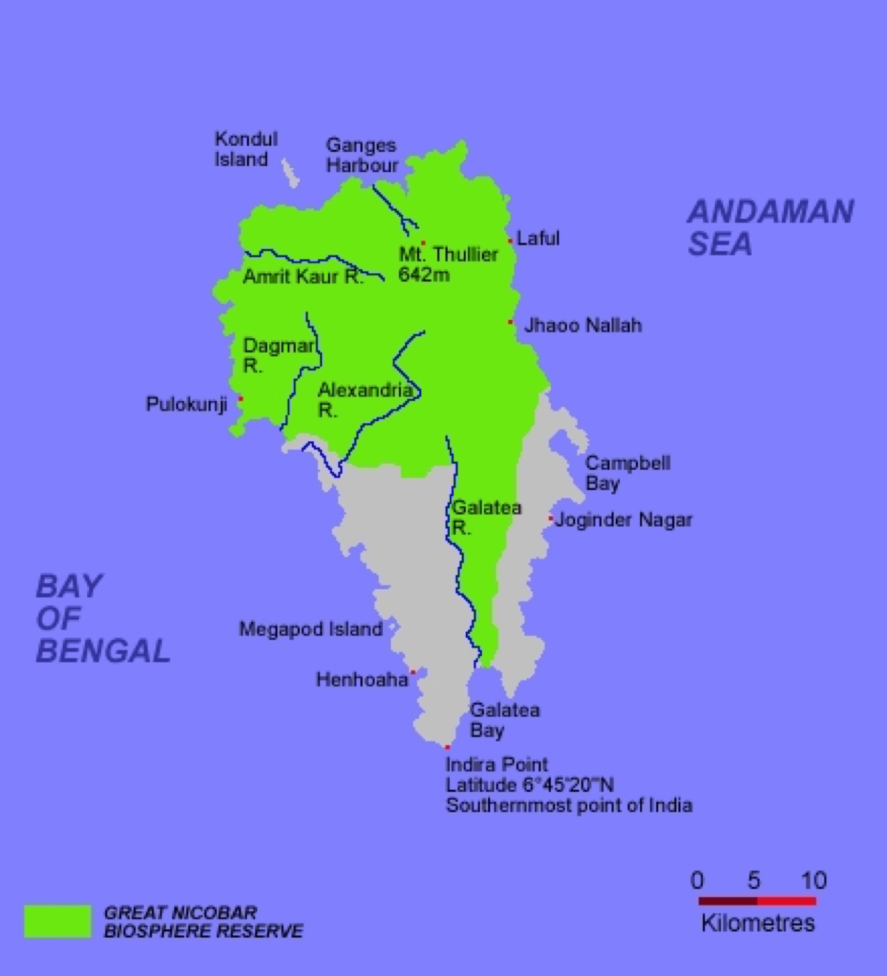 Great Nicobar Island, site of India's southernmost point