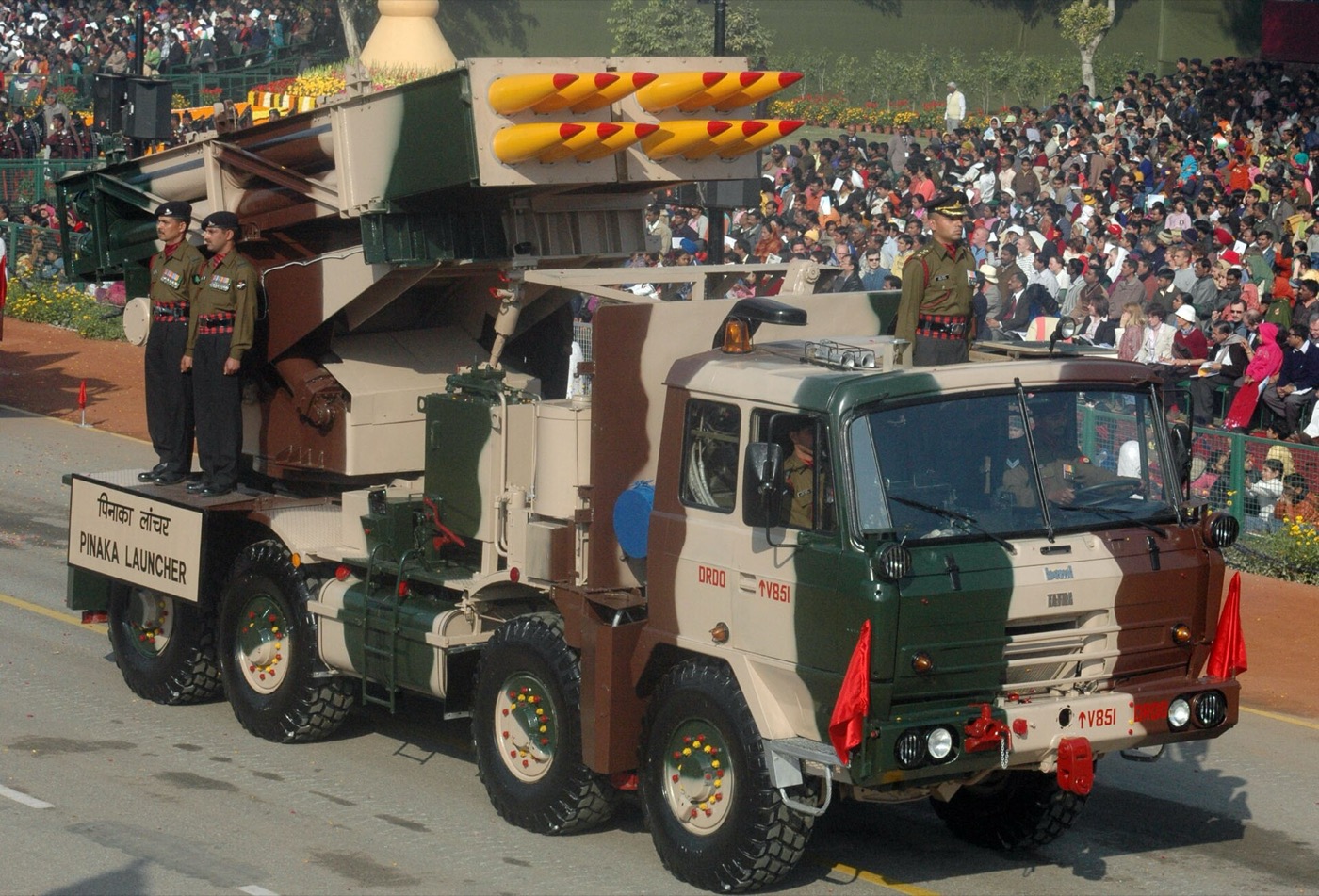 The indigenous Pinaka multi-barrel rocket launcher
