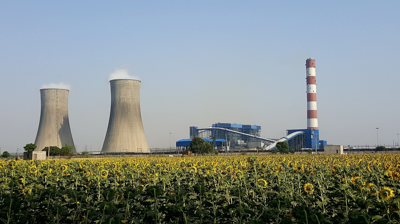 Chimneys of a coal-fired thermal power plant