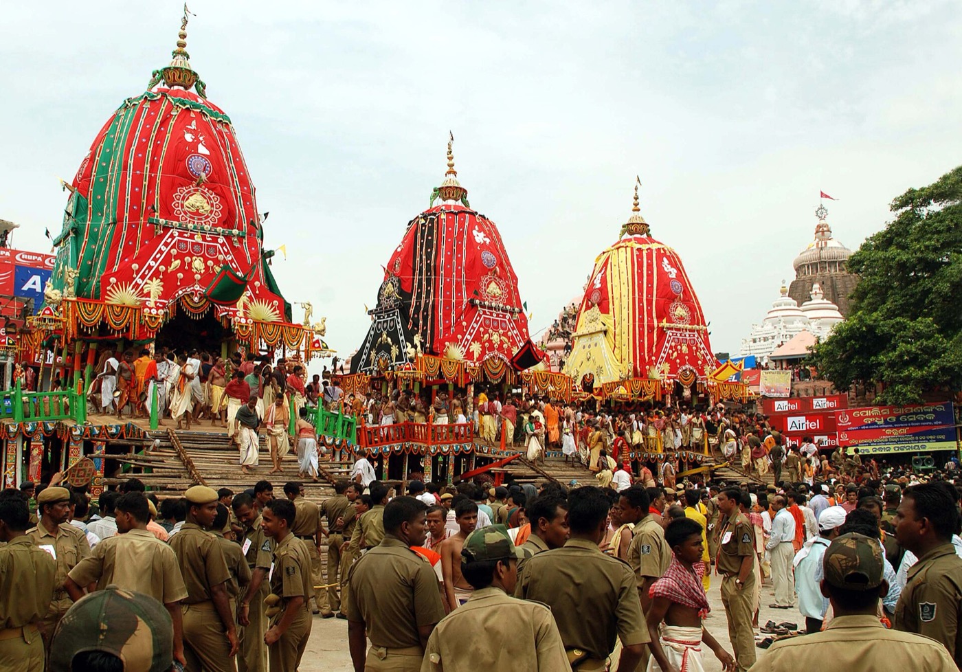 Chariots of the Jagannath Rath Yatra at Puri